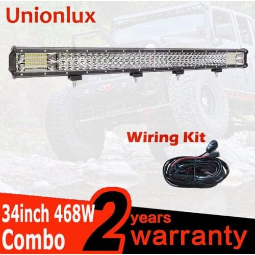 34" 468W LED Light Bar Wiring Offroad 12V Car Led Work Light Lamp for Truck 4x4 SUV ATV Tractor Driving Light