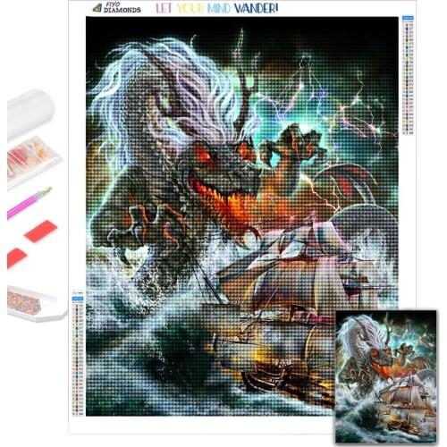 5D DIY Diamond Painting Animal Monster Diamond Embroidery Mosaic Dog Tiger Picture of Rhinestone Cross Stitch Home Decor Art