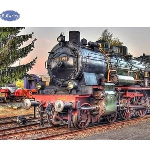 New Full Diamond Rhinestones Painting Home Decor diy 5d diamond painting Pattern Diamond Embroidery train landscape