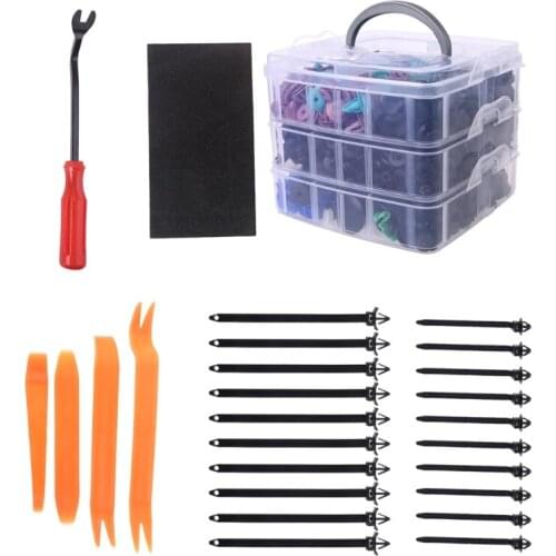 Vehicle Clips Fastener Removal Tools Car Fasteners Assortment Auto Push Pin Rivets Set with Plastic Storage Case W91F