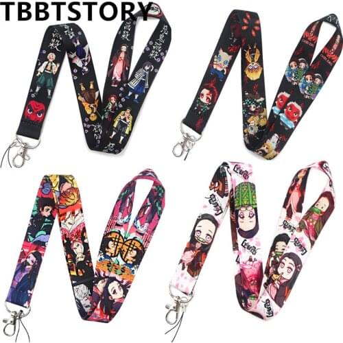 Anime Demon Slayer Mobile Phone Straps Lanyard For Keys ID Card Badge Holder Keycord Neckband Neck Strap Keychain Lanyards