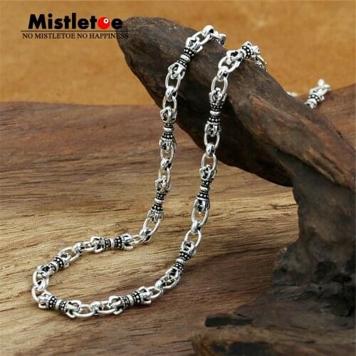 Authentic 100% 925 Sterling Silver Classic Vintage 5.0mm King Kong pestle Necklace Chain Jewelry For Women Or Men