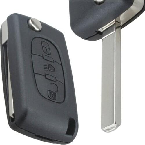 3 Buttons Black Entry Car Replacement Key Auto Remote Fob Shell Case for CITROEN Peugeot C2 C3 C4 C5 C6 C8 SG