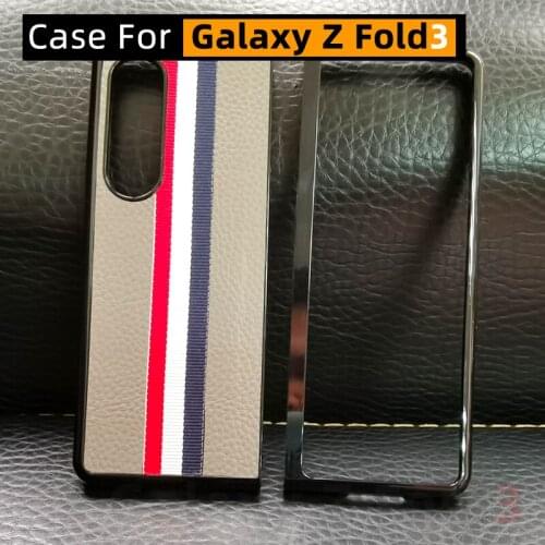 Genuine Leather Case Case For Galaxy Z Fold 3 Case For Galaxy Z Fold3 5G Case
