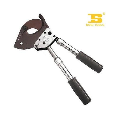 Length 430-600mm Ratcheting Cable Cutter with Black Rubber Coated Handle