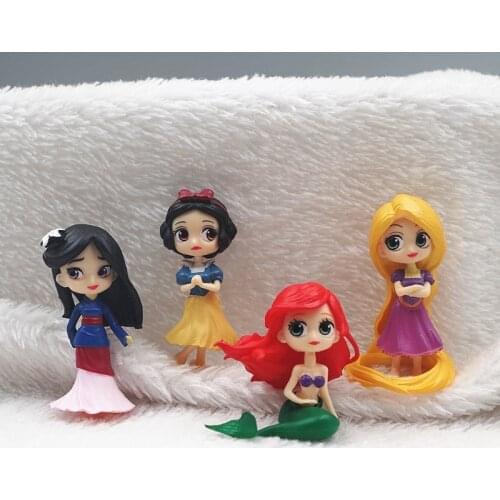 24piece 4-5cm Classic Snow White princess Ariel Tangled princess action Figure Collectible Model Toys