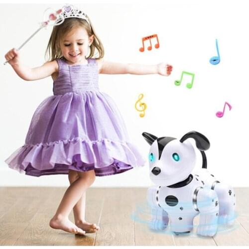 Electric Universal Intelligent Robot Dog Infrared Remote Control Music Light Voice Pet Touch Dazzle Dance Educational Toys