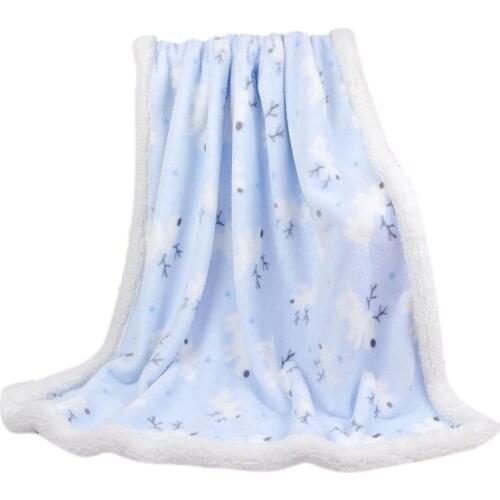 Boys and Girls Newborn Infant Baby Toddler Nursery Cotton Flannel Receiving Swaddle Blanket , Xmas Style, Light Blue