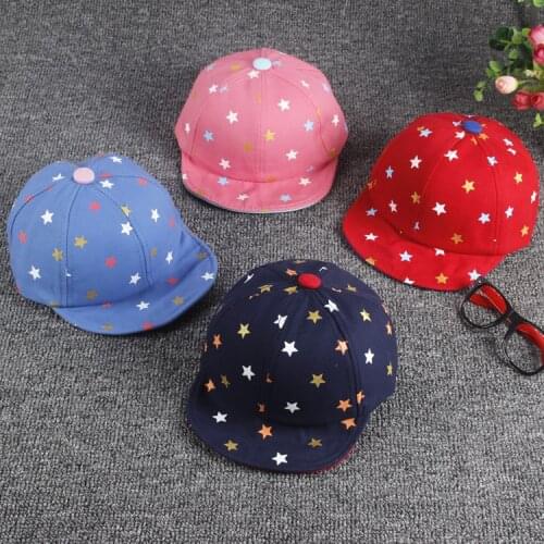 New Summer Spring Cotton Comfortable Infant Hats Casual star print Soft Baseball Cap Baby Boy Girls Sun Hat 4-24M