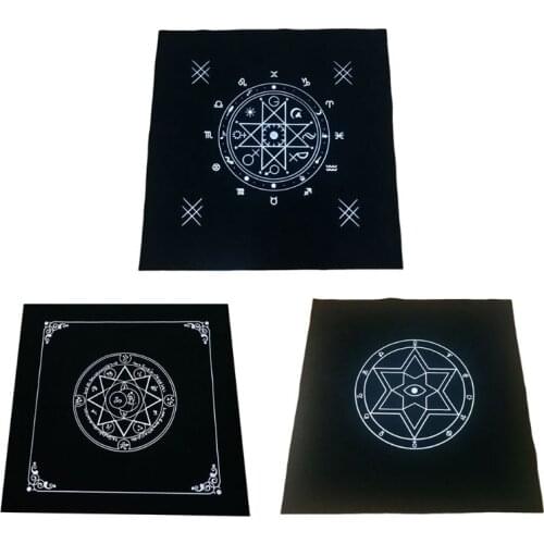 New 50x50cm Art Tarot Pagan Altar Cloth Flannel Tablecloth Divination Cards Square Tapestry Decor
