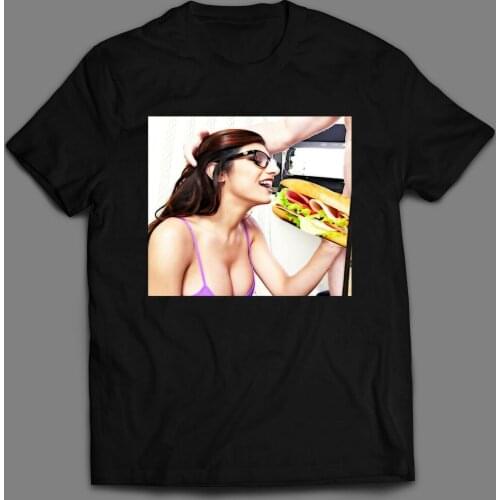 Adult star MIA K fun sandwich lunch summer cotton o-neck t-shirt