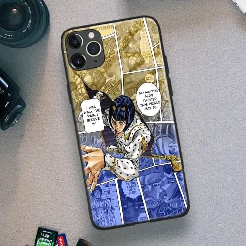 Bruno Bucciarati JoJos Bizarre Anime Soft TPU Glass Phone Case for IPhone SE 6s 7 8 Plus X Xr Xs 11 12 Mini Pro Max Samsung