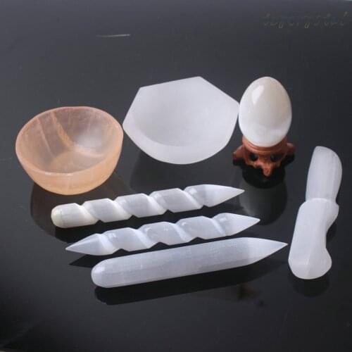 Natural White Transparent Gypsum Energy Healing Decoration Set (7pcs)
