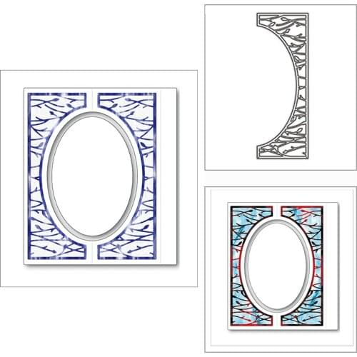 New 2021 Oval Branches Arched Border Frame Metal Cutting Dies for DIY Scrapbooking and Card Making Embossing Craft No Stamps