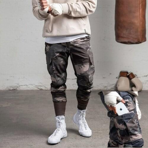 New Fitness Autumn and Winter Camouflage Sports Mens Jogging Slim-fit Feet Casual Sweatpants Track Pants Men Joggers