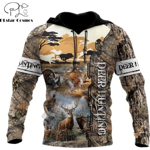 Deer Hunting 3D All Over Printed Men Hoodie Unisex Deluxe Hoodies Sweatshirt Zip Pullover Casual Jacket Tracksuit KJ370