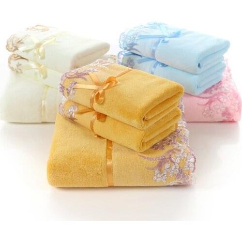 Drop Shipping 2PCS/Set Microfiber Bath Towels Beach Towel For Adults Absorbent Terry Bathroom Towel Sets
