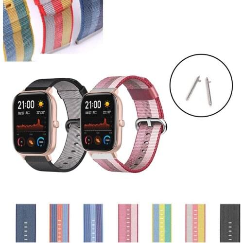 20mm Woven Nylon Watch Band Strap For Huami Amazfit GTS 2 GTR 42mm Neo Smart Watch Replacement Bracelet wrist band strap