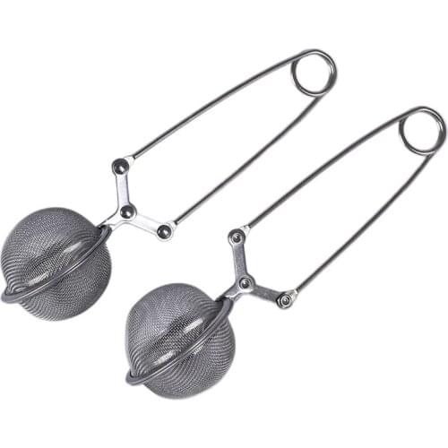 1PC Tea Infuser Stainless Steel Sphere Mesh Tea Strainer Coffee Herb Spice Filter Diffuser Handle Tea Ball Multifunctional 15cm