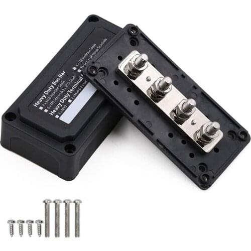 300A Busbar Box Heavy-Duty Module Design 4X M8(5/16Inch) Post Power Distribution Block Bus Bar for Marine RV Trucks