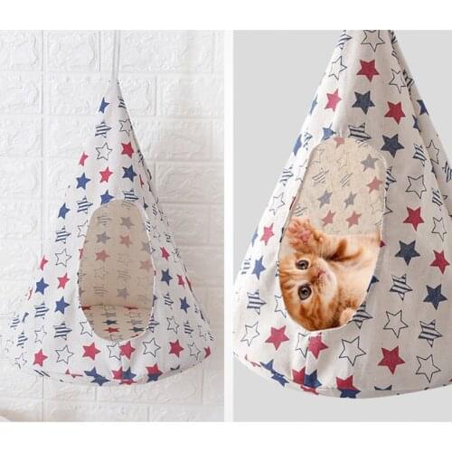 Comfortable Hanging Cat Hammock Bed Cat House Kitten Tent Rest Bed Mat Seat Cushion Pet Perch Toy Shelf Supplies