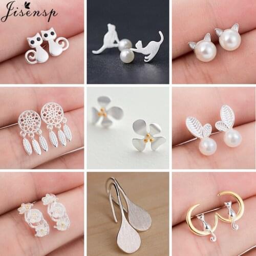 Lovely Animal Earrings for Women Kids Jewelry Fashion Pearl Cat Dreamcatcher Stud Earring Tiny Daisy Flower Earing Party Brincos