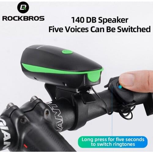 ROCKBROS Bike Lights 2 In 1 Bell Horn Waterproof 350 Lumen Electric Light USB Rechargeable MTB Bicycle Light Cycling Accessories