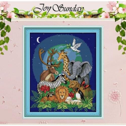 Animal World Patterns Counted Cross Stitch 11CT 14CT Cross Stitch Set Wholesale Chinese Cross-stitch Kit Embroidery Needlework