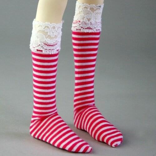 [wamami] 11# Red & White Stripe Socks 1/4 MSD 1/3 SD DZ AOD LUTS BJD Dollfie