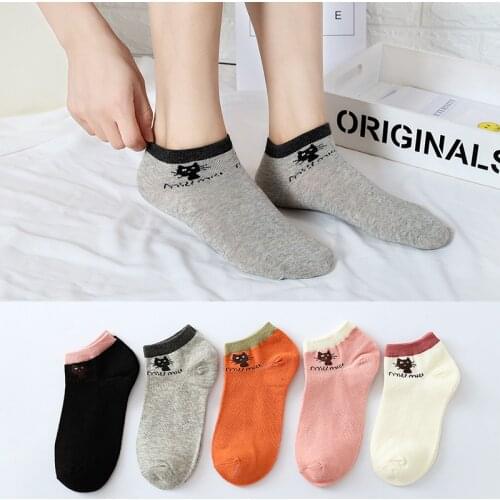1PC Korean Version Lovely Socks Boat Shallow Candy Color Female Cotton Short Tube Invisible
