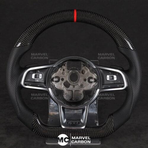100% REAL CARBON FIBER STEERING WHEEL COMPATIBLE WITH VW GTI
