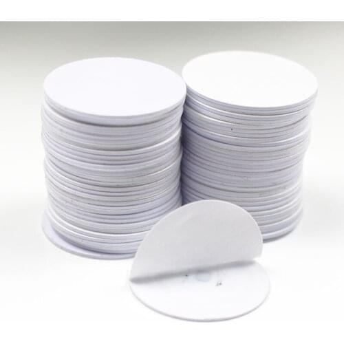 100pcs/Lot 13.56Mhz UID RFID Adhesive Sticker Round Coin Card Changeable Rewritable Copy Clone Proximity Card
