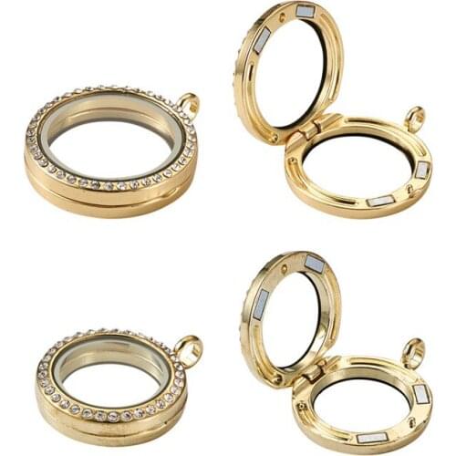 2Pcs Alloy Locket Pendants Photo Frame Living Memory Floating Charms with Glass Cove Gift For Necklaces Bracelet Jewelry