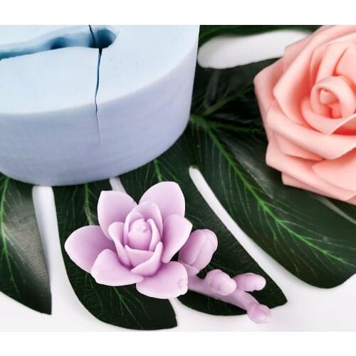 3D Plum Blossom Wintersweet Flowers Shape Silicone Mold Cake Chocolate Candle Soap Mould DIY Aromatherarpy Household Craft Tools