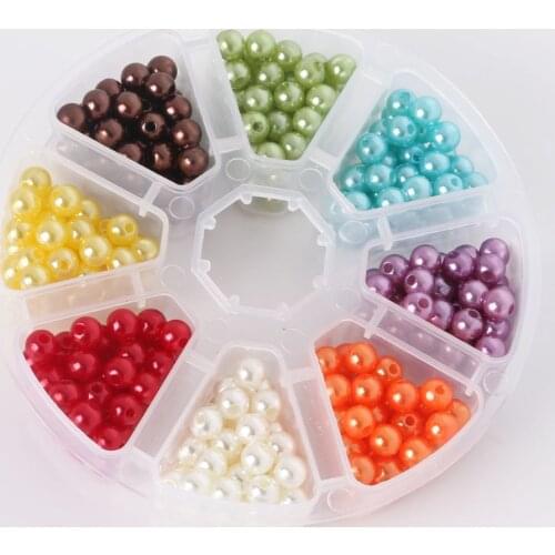 4 6 8mm Mixed Color ABS Imitation Pearl Beads Round Loose Beads For Jewelry Making DIY Necklace Bracelet