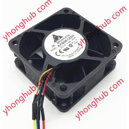 Delta Electronics AFB0612DH 9C45 Server Cooling Fan DC 12V 1.10A 60x60x25mm 4-wire