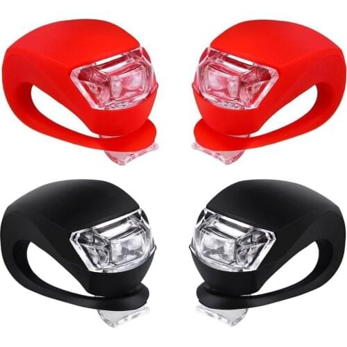 4Pcs Bicycle Front Light Silicone LED Head Front Rear Wheel Bike Light Waterproof Cycling Bicycle Accessories