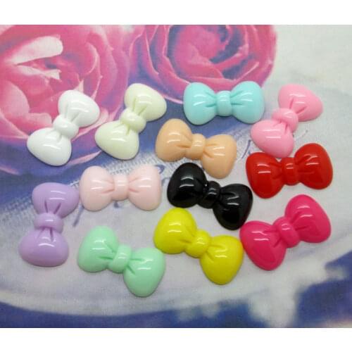 50Pcs Resin Mixed Bowknot Crafts Flatback Cabochon Scrapbooking Decorations Fit Hair Clips Embellishments Beads Diy
