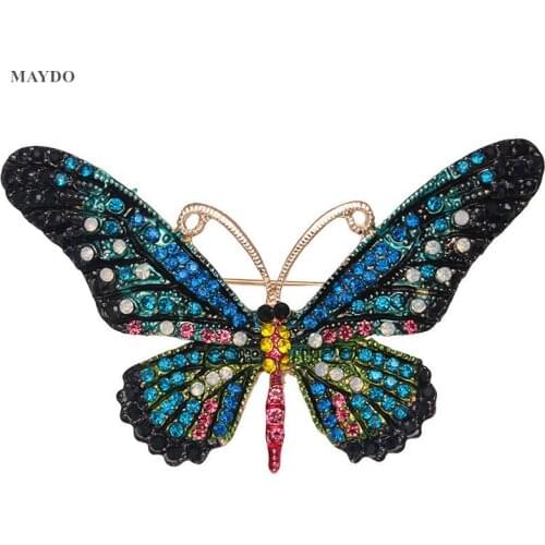 Butterfly Brooch for Women Rhinestone Broches Fashion Bijouterie Jewelry Metal Rhinestone Insects Banquet Wedding Bouquet Brooch
