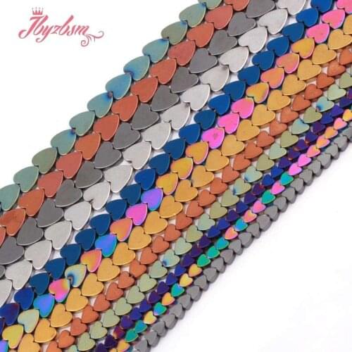 4 6 8 10mm Heart Hematite Beads Natural Stone Beads For DIY Necklace Bracelet Earring Jewelry Making Loose 15" Free Shipping
