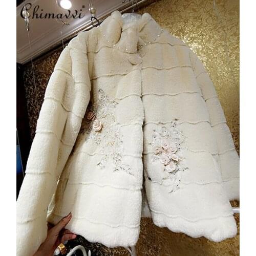 Chimavvi Fur Coats With Collar