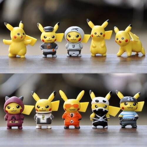 10pcs/sets cartoon movie Pokemon Action figure mini toys dolls 4CM Pikachu Action figure model children gifts birthday gifts