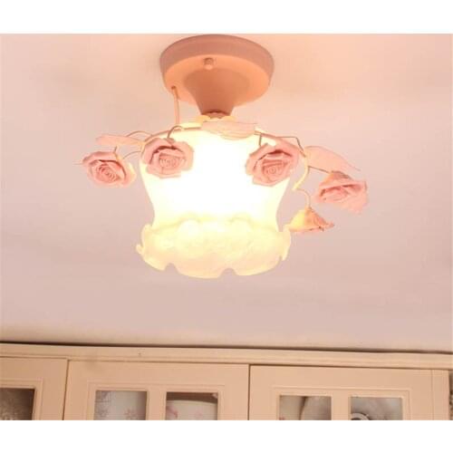 Modern Led Ceiling Lights European style Childrens bedroom Warm Rose Lamp Aisle Lamp Balconycorridor Lamp Flower Ceiliing Lamp