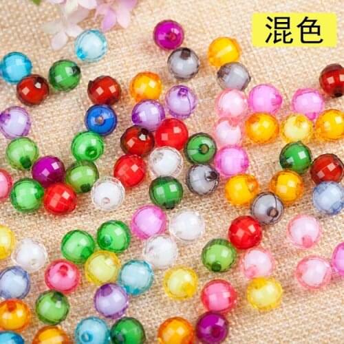 Hot 500g / pack 10mm multiple Colour section Doreen Acrylic Beads Spacer Beads Round Mixed Faceted Jewelry Making DIY Kit