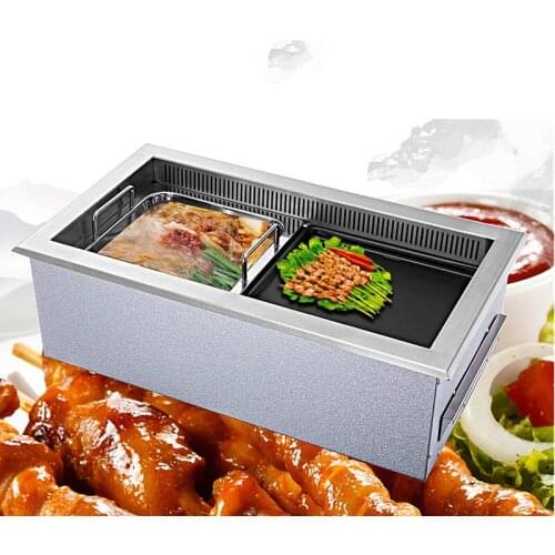 Korean Electric Grill Hot Pot Commercial Roast Oven Smokeless Barbecue BBQ Grilled Fish Hot Pot Stove Equipment GEL-3500DCX
