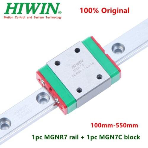 1pcs Original Hiwin linear guide MGN7 100 150 200 250 300 330 350 400 450 500 550 600 mm MGNR7 rail + 1pcs MGN7C block cnc parts