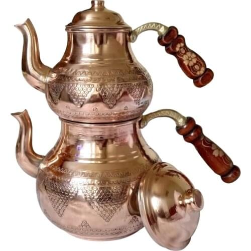 Copper Teapot Turkish Tea Authentic Tea Sets Herb Tea Stem Tea 100 Handmade Copper Teapot Carving Processing Authentic tea Shop
