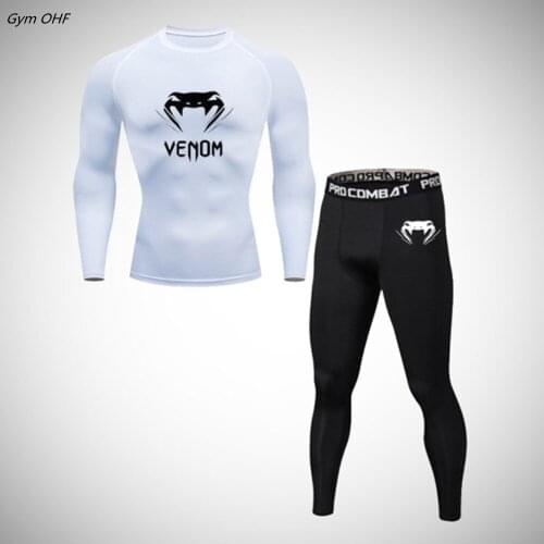 Mens Sportswear Compression Sport Suits Quick Dry Clothes Sports MMA Rashguard Boxing Gym Fitness Tracksuits Mens Running Set