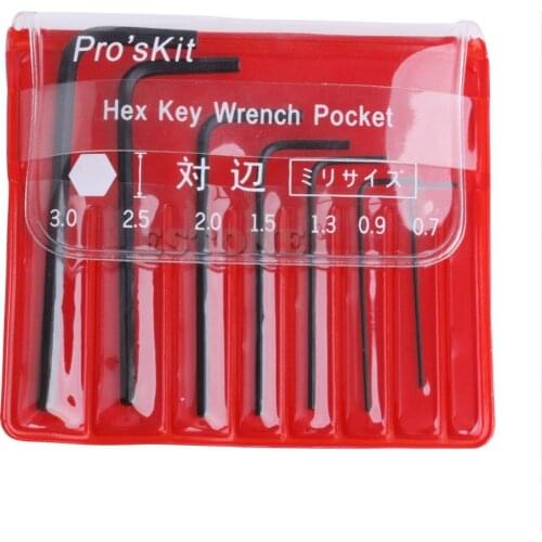 7 Pcs 0.7mm-3mm Kit Mini Micro Hex Hexagon clé Allen Set Clé Outil Tournevis