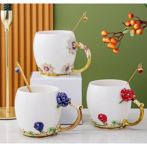 320ml creative enamel ceramic mug gift box set, mug, glass, tea cup, coffee cup, beer mug, couple mug, holiday gift